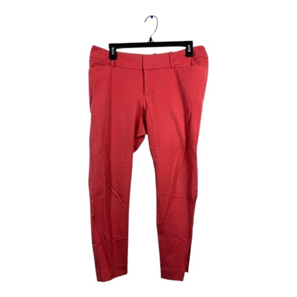 Merona Womens Ankle Pants Size 8 Salmon Preppy Festival Mid Rise 80s Slim Cotton